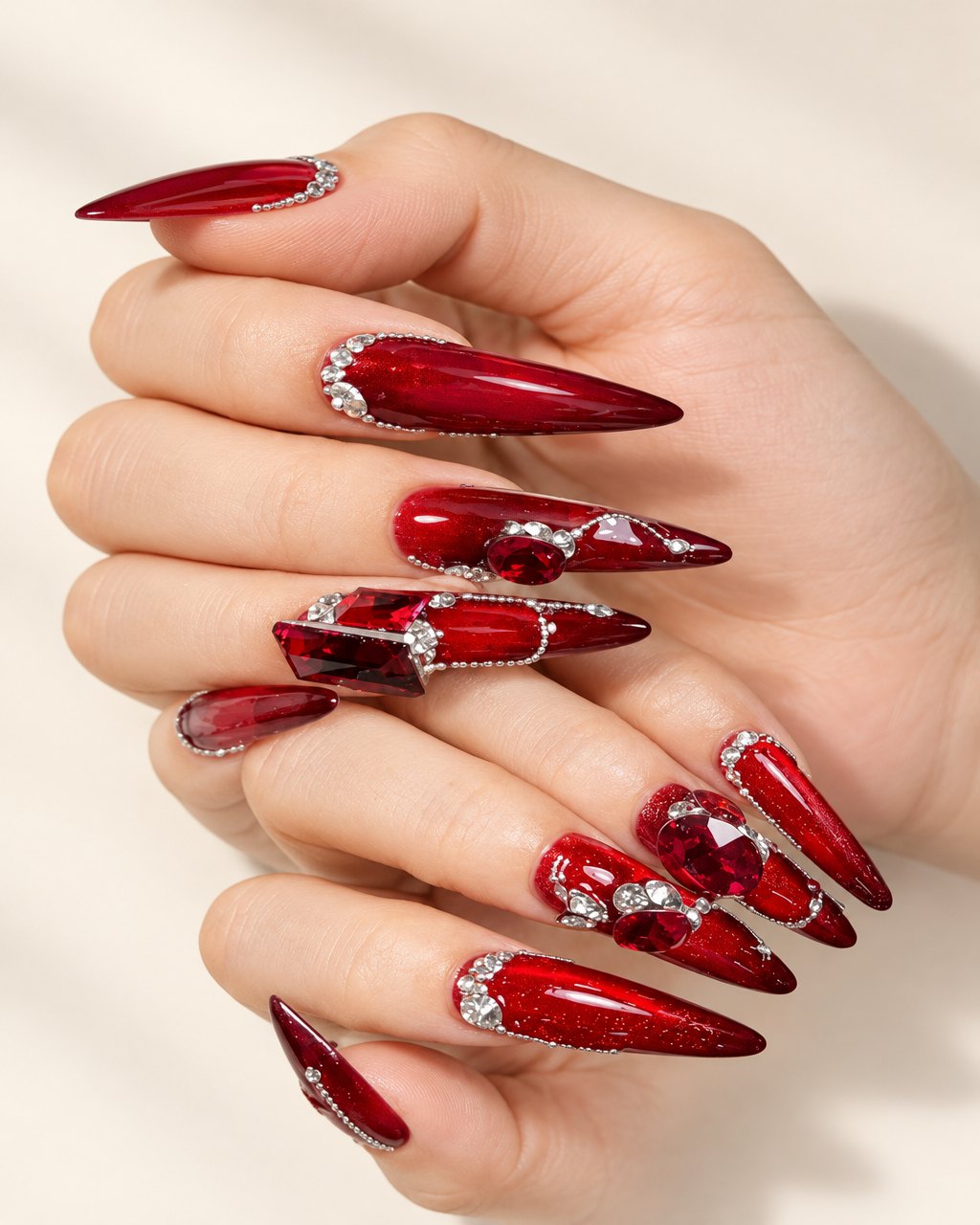 Vernis gel magnétique rouge vin pour ongles