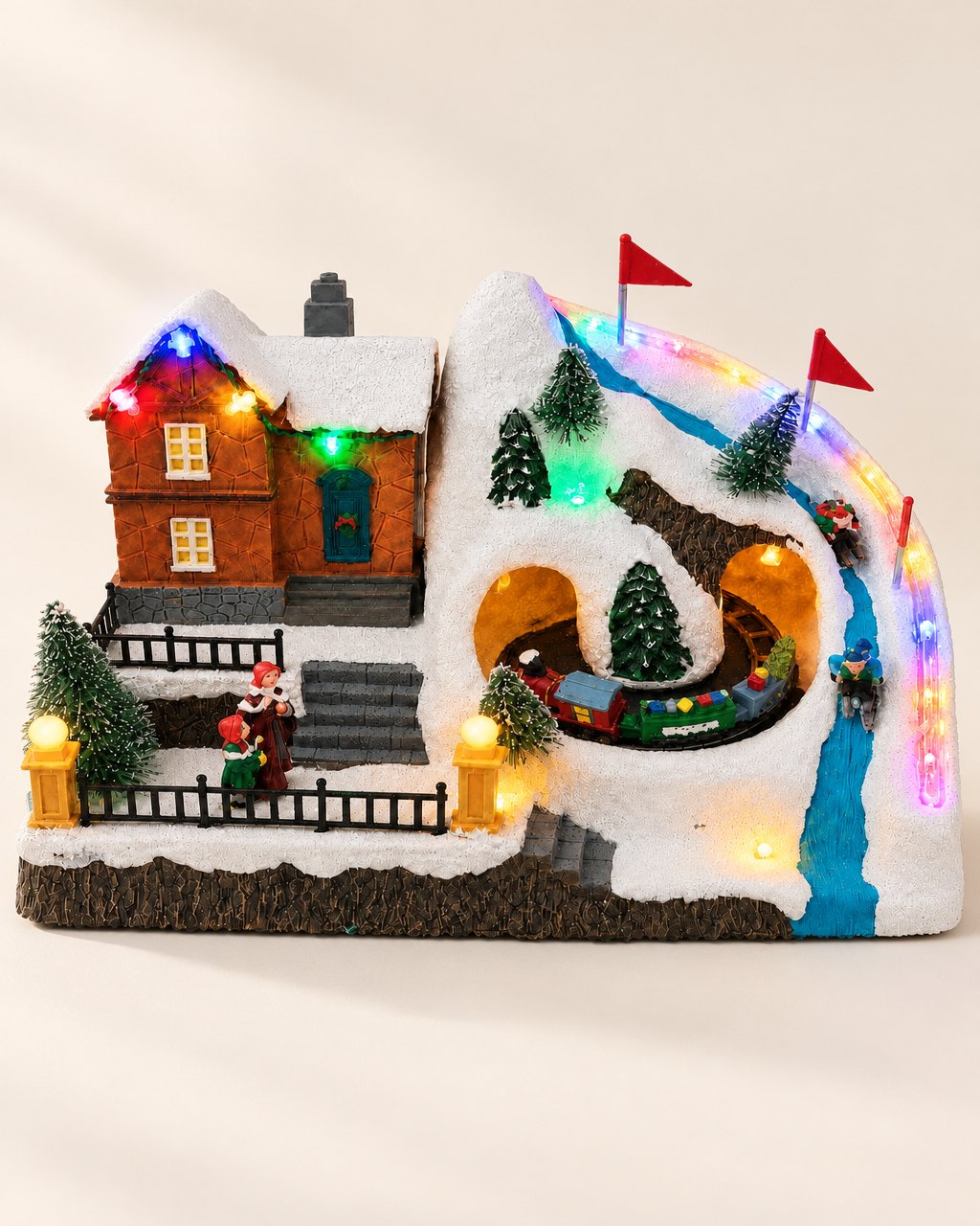 Village de Noël animé en montagne
