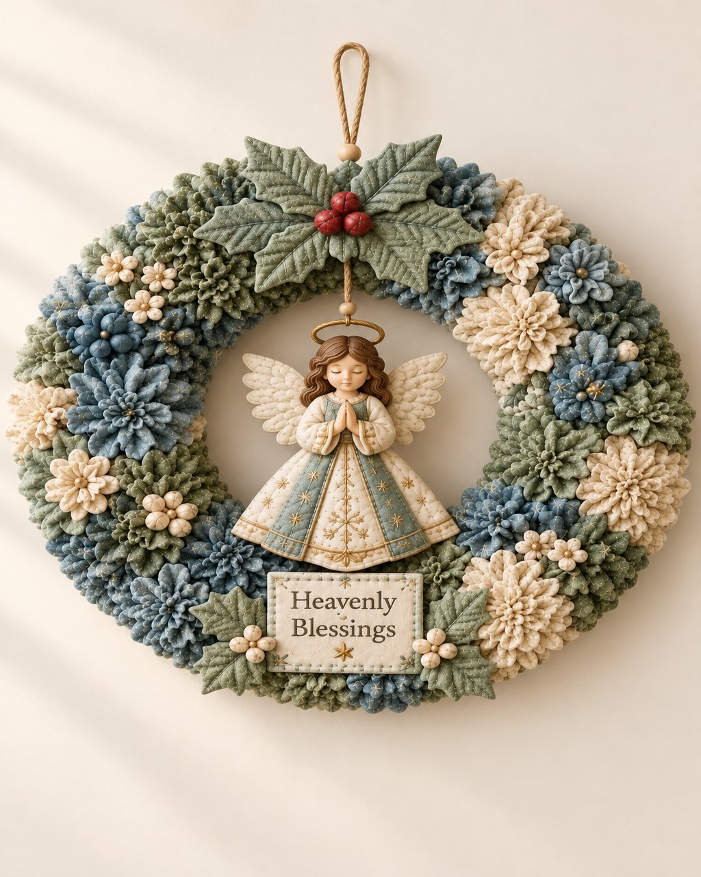 Ensemble de couronne de Noël en tissu sans couture
