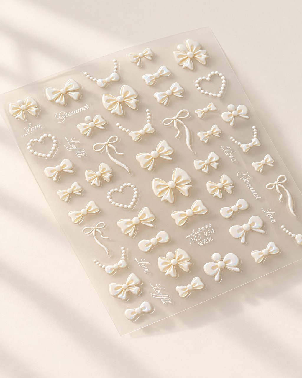 Autocollant à ongles Noeud de fleurs 3D