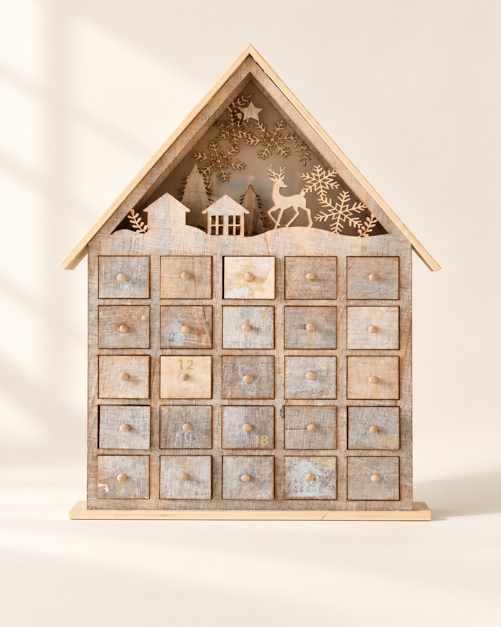 Calendrier de l’avent en bois à tiroirs