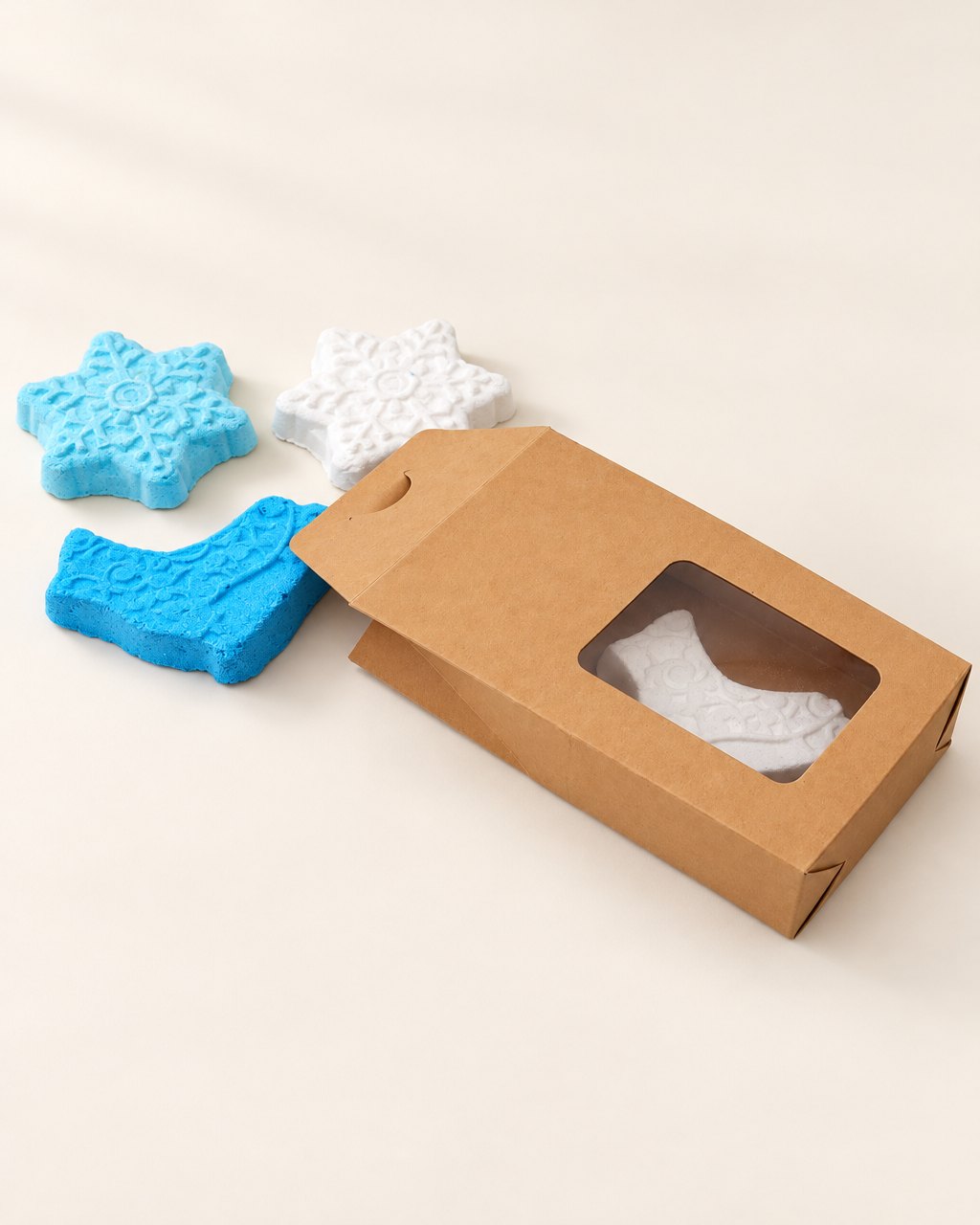 Bombes de bain flocons et patins — 4 × 80 g