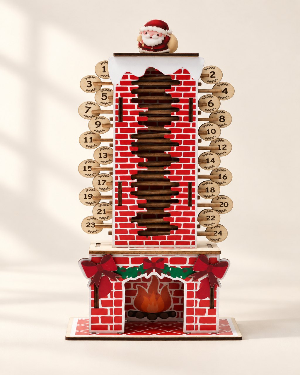 Calendrier de l’avent en bois, père Noël