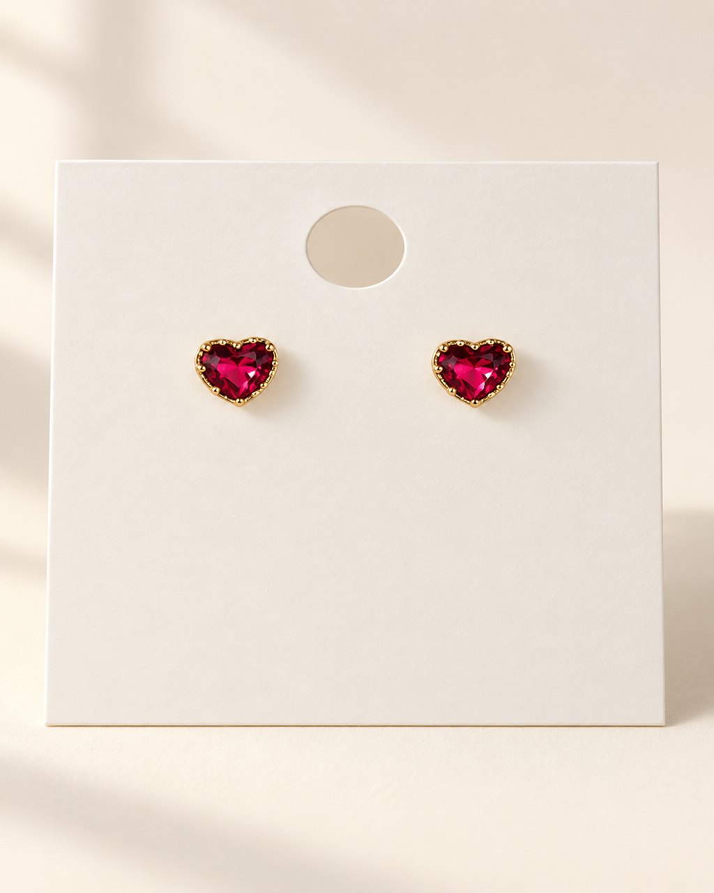 Boucles d'oreilles cœur rouge