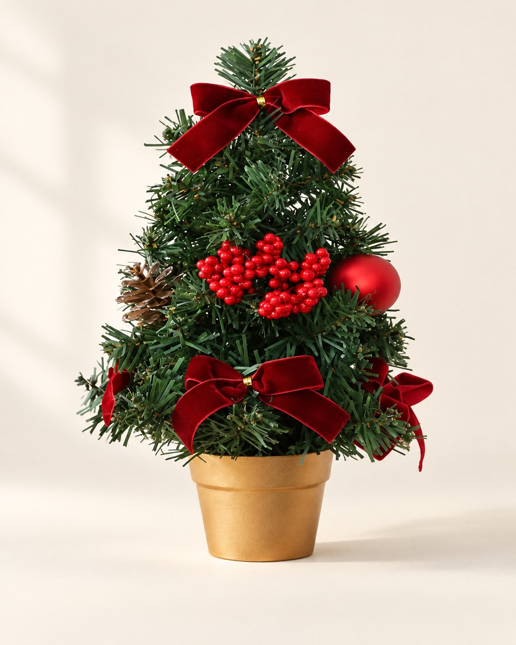 Ensemble de petit sapin et couronne de Noël