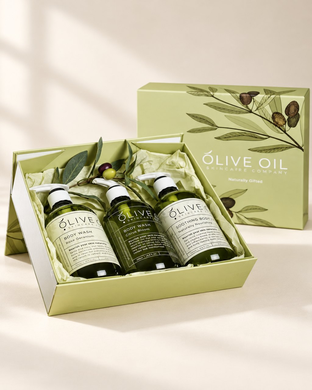 Coffret de soins pour le corps à l’huile d’olive