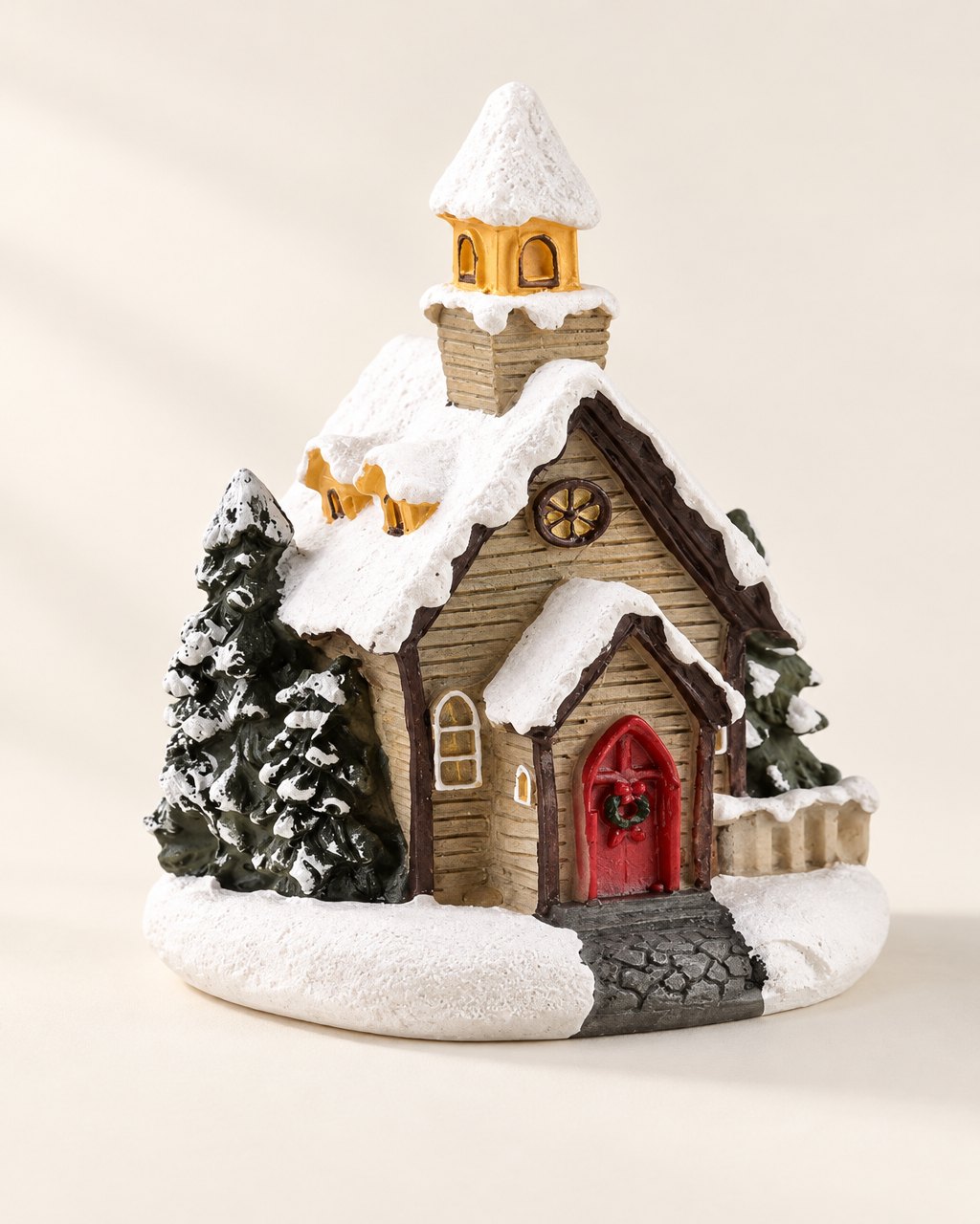 Maisonnette de village lumineuse en résine
