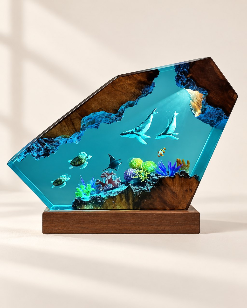Lampe d'ambiance avec organisme marin