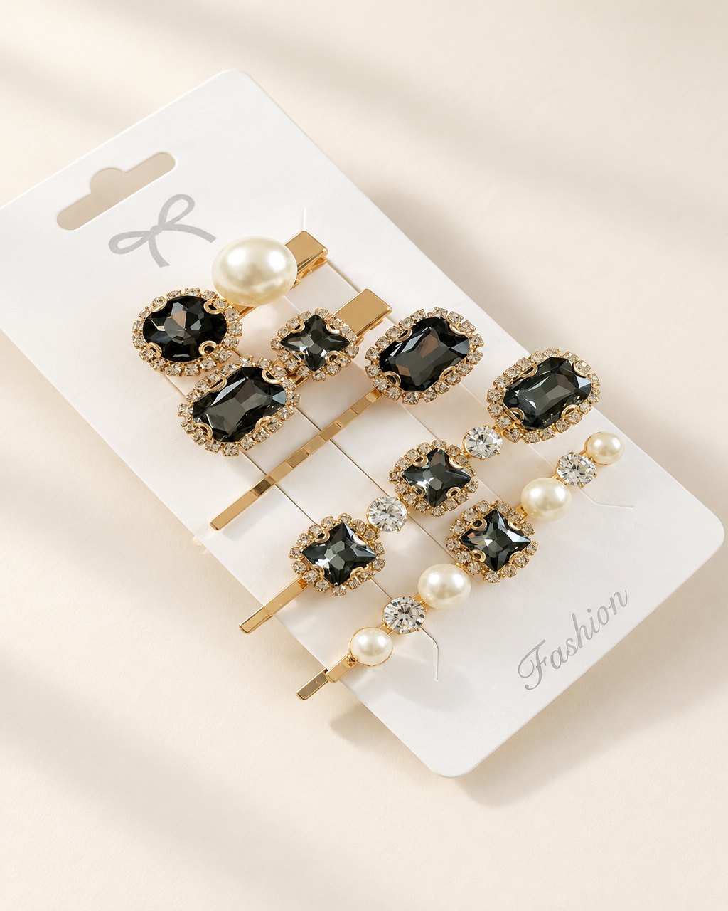Pinces à cheveux avec perles et cristaux