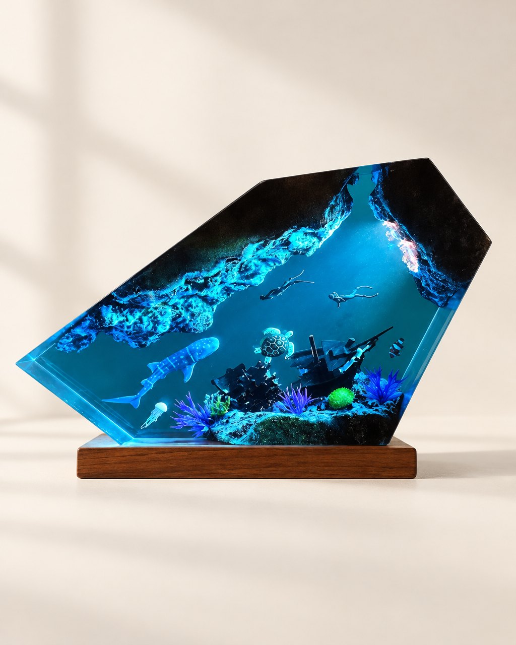 Lampe de nuit sous-marine en résine